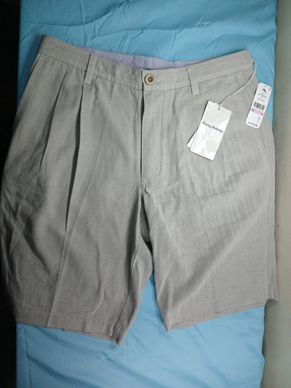 Tommy Bahama Men's Light Gray Flat Front Shorts